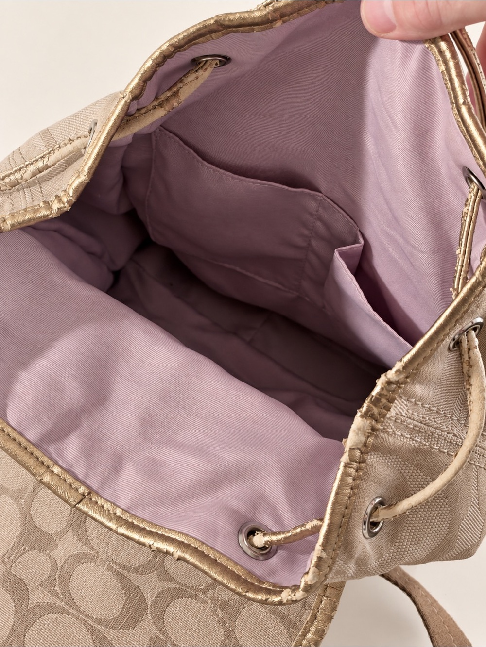 Coach Signature Canvas Drawstring Mini Backpack - Picture 5 of 9
